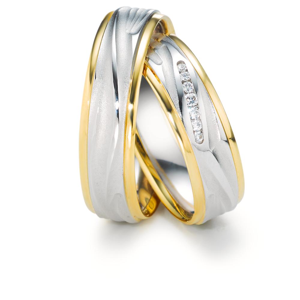Wedding Ring 18k White Gold, 18k Yellow Gold