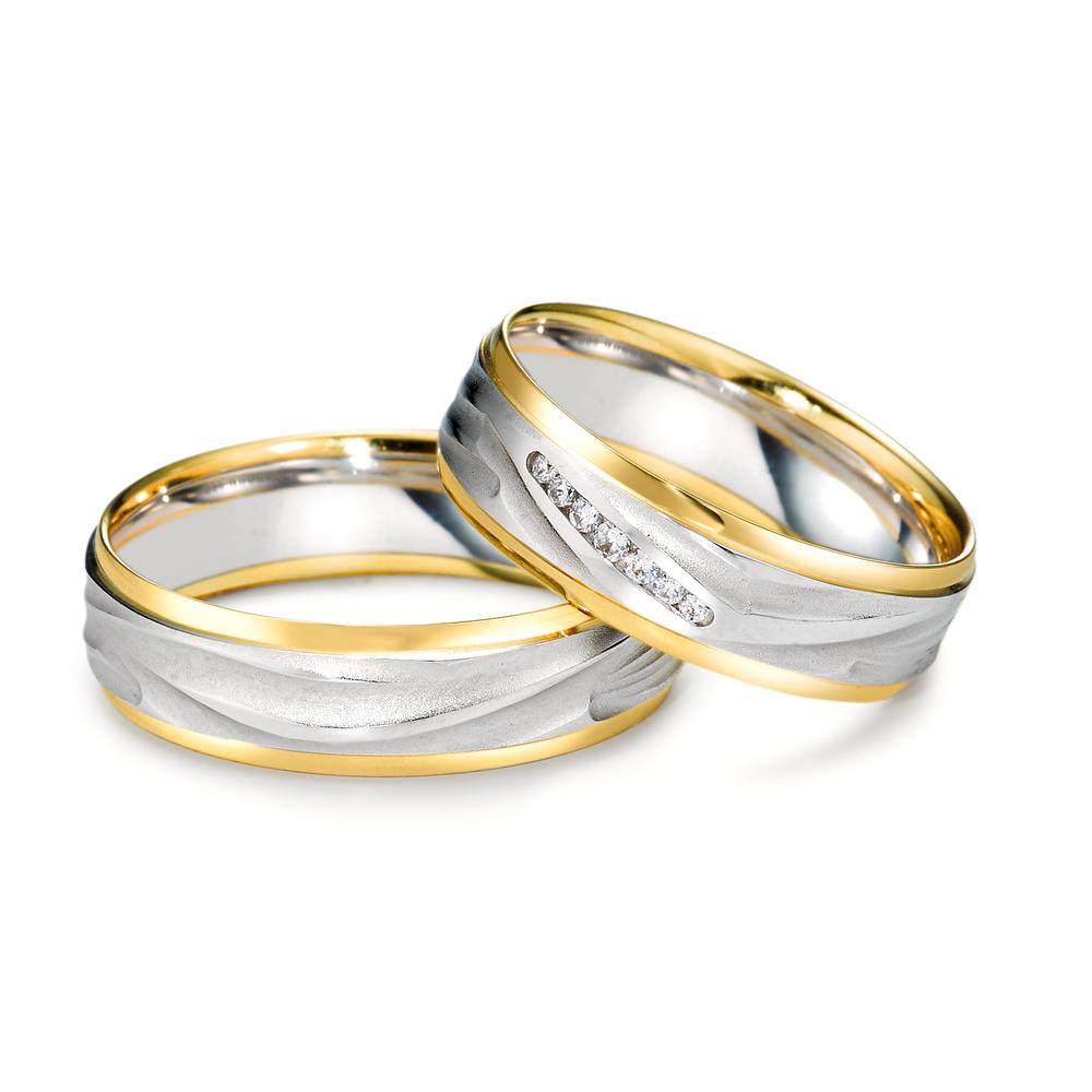 Wedding Ring 18k White Gold, 18k Yellow Gold