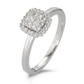 Ring 18k White Gold Diamond White, 0.25 ct, 29 Stones, brilliant, w-si