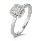 Ring 18k White Gold Diamond White, 0.25 ct, 29 Stones, brilliant, w-si