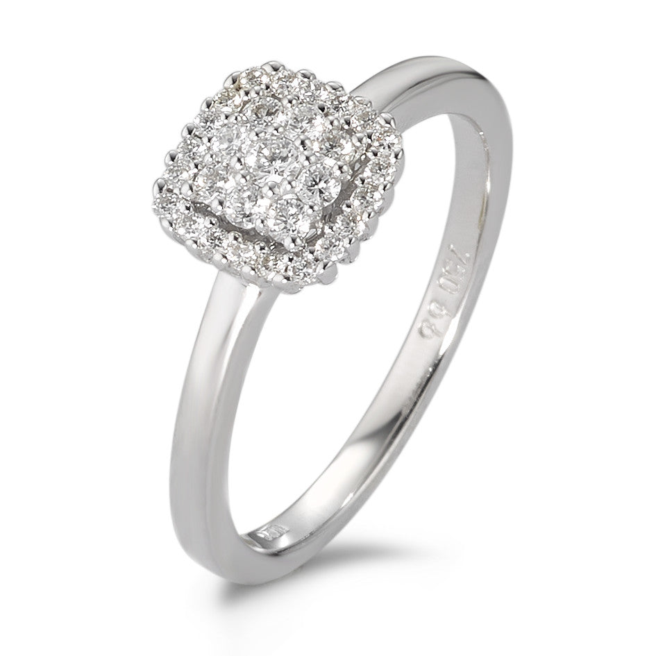 Ring 18k White Gold Diamond White, 0.25 ct, 29 Stones, brilliant, w-si