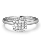 Ring 18k White Gold Diamond White, 0.25 ct, 29 Stones, brilliant, w-si