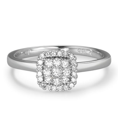 Ring 18k White Gold Diamond White, 0.25 ct, 29 Stones, brilliant, w-si