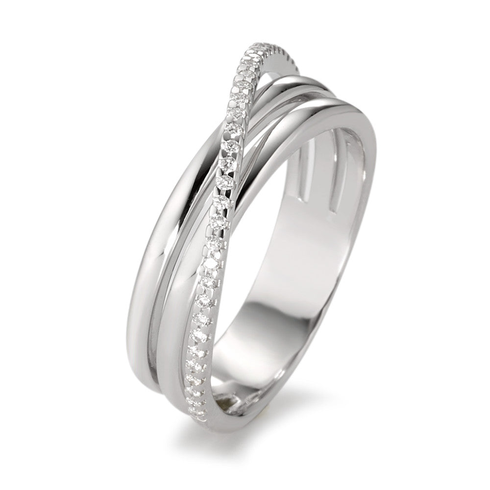 Ring 18k White Gold Diamond White, 0.14 ct, 33 Stones, brilliant, w-si
