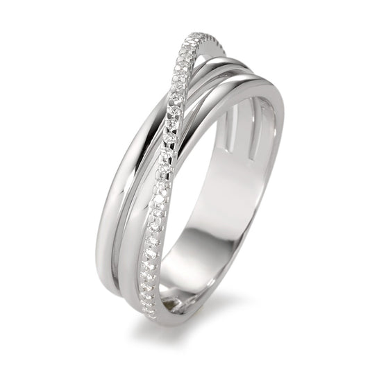 Ring 18k White Gold Diamond White, 0.14 ct, 33 Stones, brilliant, w-si