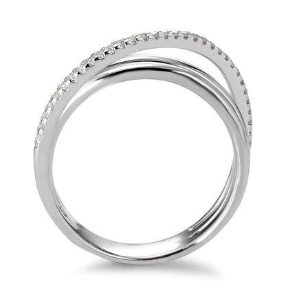 Ring 18k White Gold Diamond White, 0.14 ct, 33 Stones, brilliant, w-si