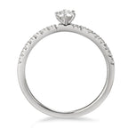 Solitaire ring 18k White Gold Diamond White, 0.25 ct, 17 Stones, brilliant, w-si