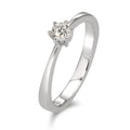 Solitaire ring 18k White Gold Diamond White, 0.20 ct, brilliant, w-si