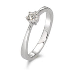 Solitaire ring 18k White Gold Diamond White, 0.20 ct, brilliant, w-si
