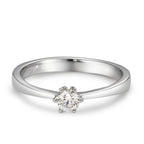 Solitaire ring 18k White Gold Diamond White, 0.20 ct, brilliant, w-si