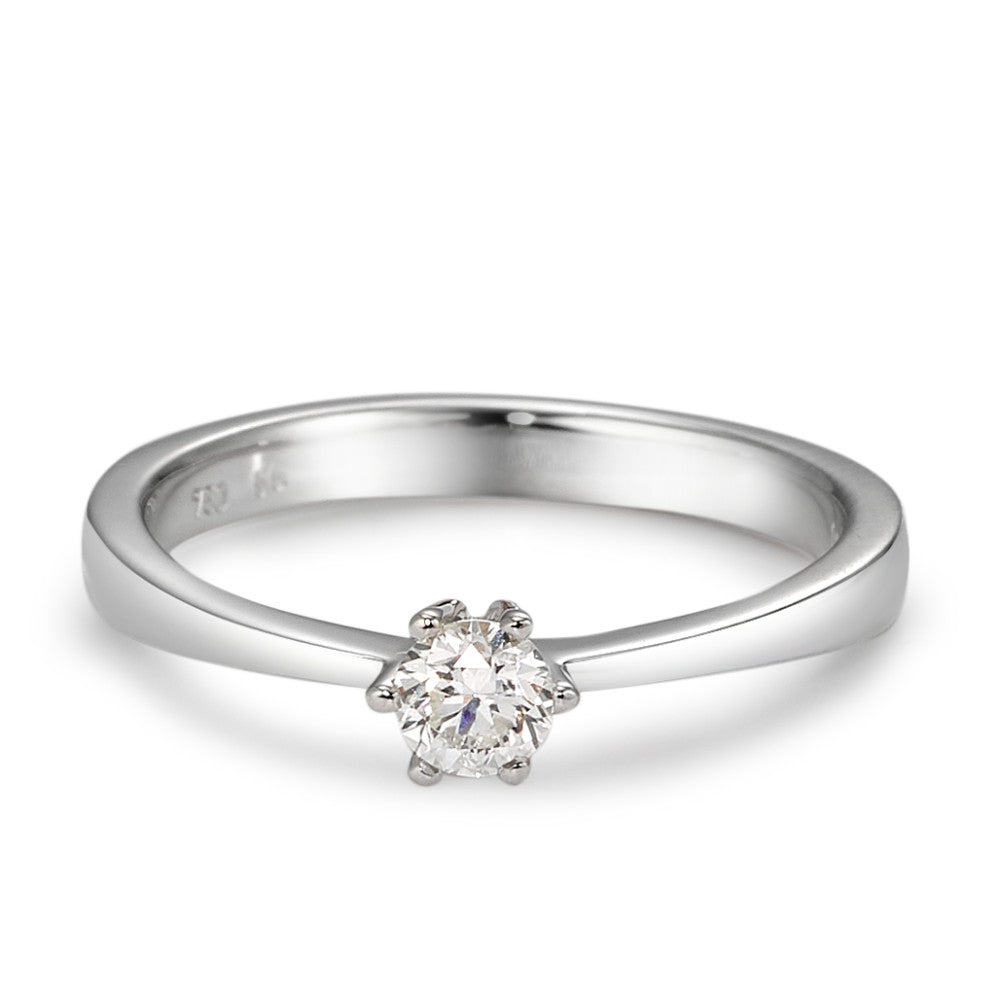 Solitaire ring 18k White Gold Diamond White, 0.20 ct, brilliant, w-si