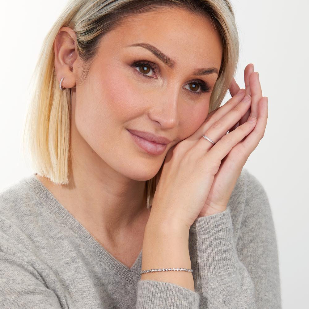 Ring 18k White Gold Diamond 0.17 ct, 15 Stones, w-si