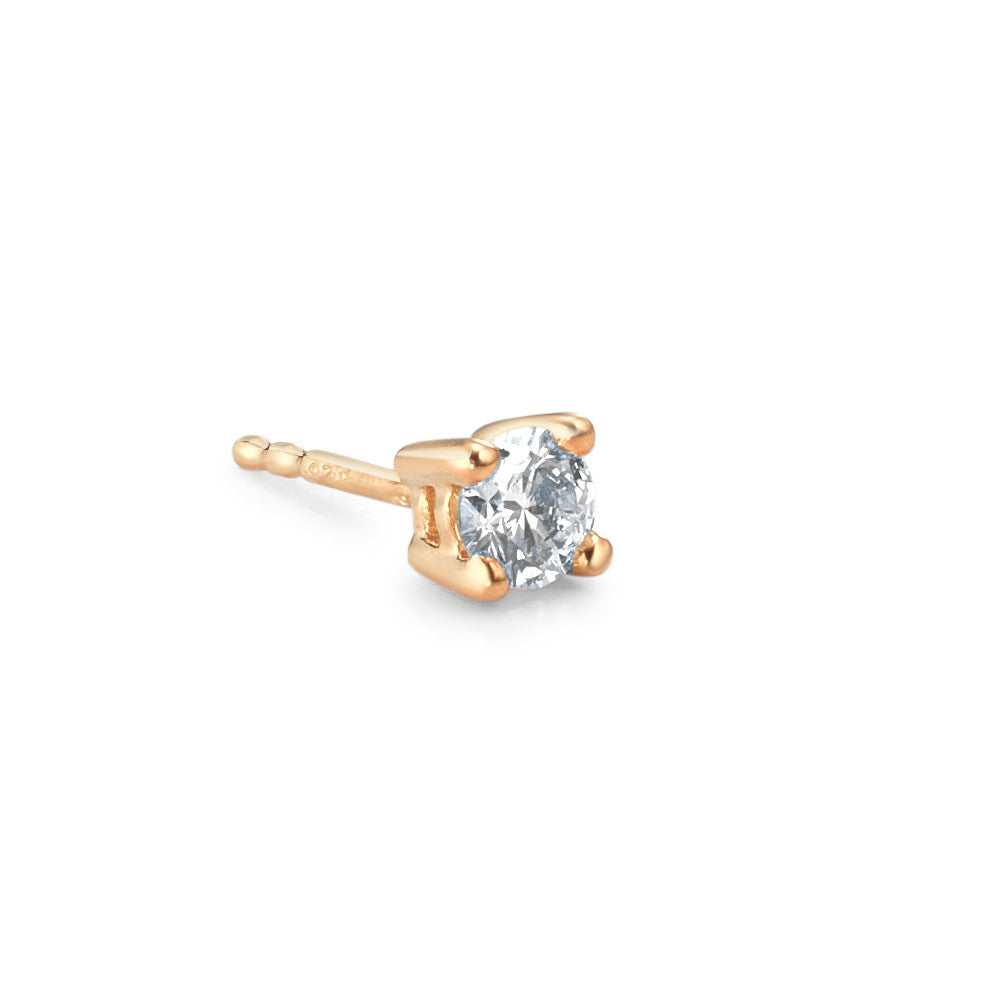 Single stud earring 18k Yellow Gold Diamond 0.25 ct, w-si