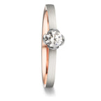 Solitaire ring 18k Red Gold, 18k White Gold Diamond 0.25 ct, tw-vsi