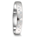 Wedding Ring 18k White Gold Diamond 0.087 ct, 9 Stones, tw-si