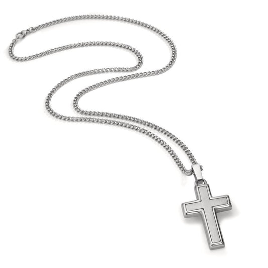 Necklace with pendant Stainless steel Cross 55 cm