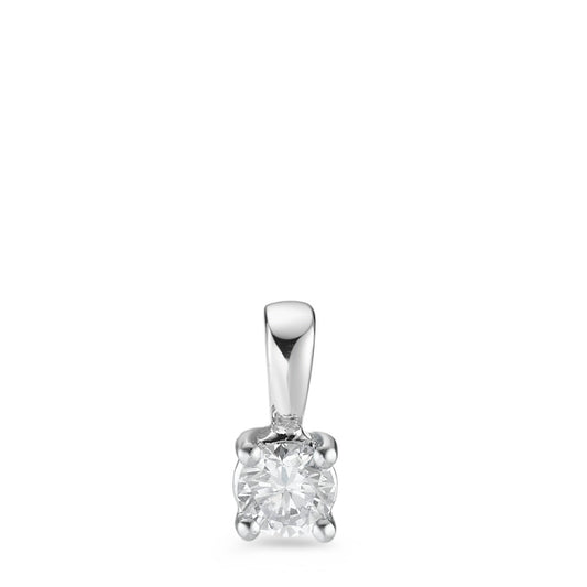 Pendant 18k White Gold Diamond White, 0.25 ct, brilliant, w-si Ø4 mm