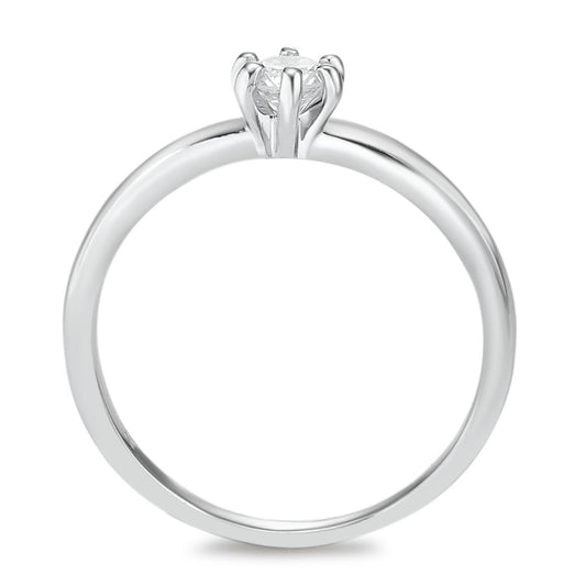Solitaire ring 18k White Gold Diamond White, 0.25 ct, brilliant, w-si