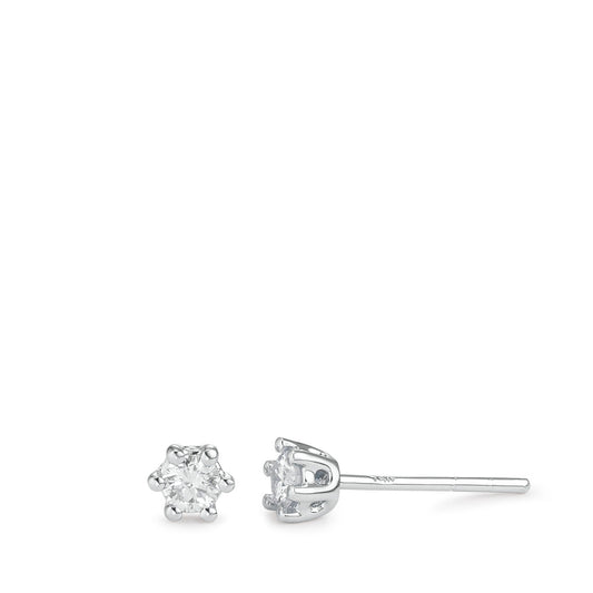 Stud earrings 18k White Gold Diamond White, 0.25 ct, 2 Stones, brilliant, w-si Ø4 mm