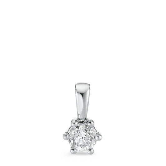 Pendant 18k White Gold Diamond White, 0.25 ct, brilliant, w-si Ø5 mm