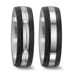Ring 14k White Gold, Carbon Diamond 0.06 ct, 6 Stones, tw-si