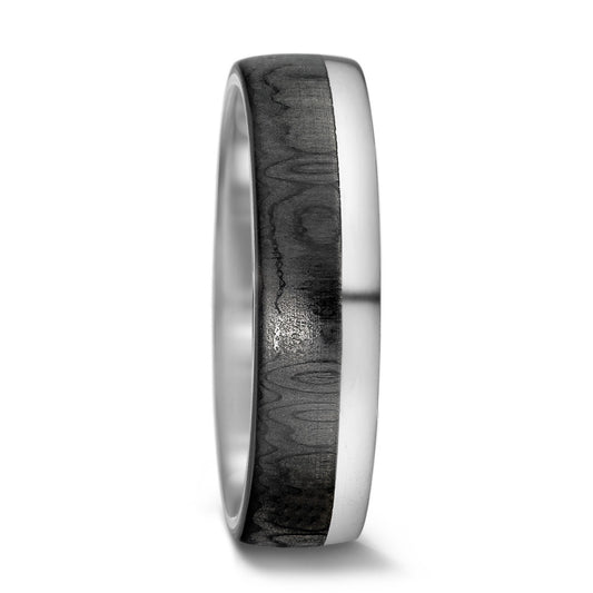 Wedding Ring 14k White Gold, Carbon