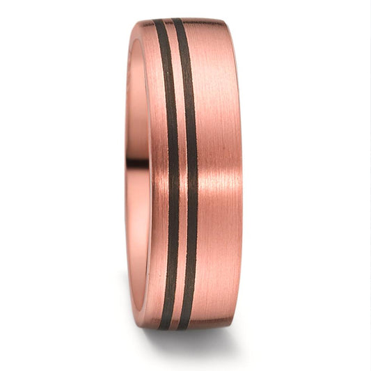 Wedding Ring 14k Red Gold, Carbon