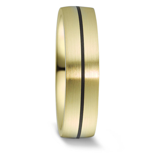Wedding Ring 14k Yellow Gold, Carbon