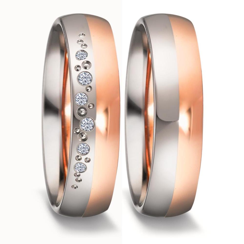 Wedding Ring 18k White Gold, 18k Rose Gold