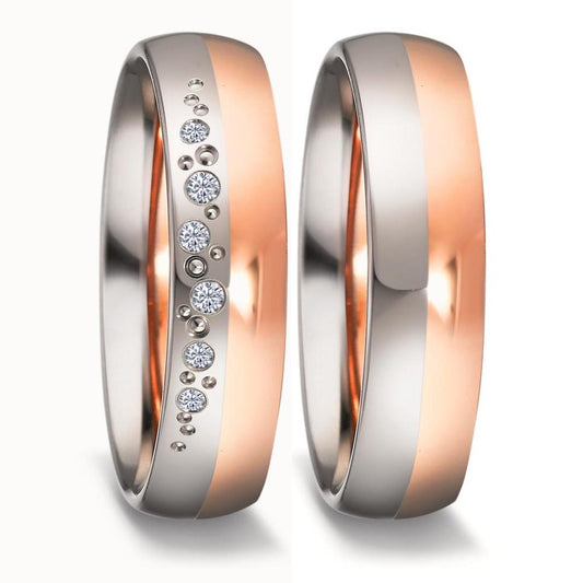 Wedding Ring 18k White Gold, 18k Rose Gold