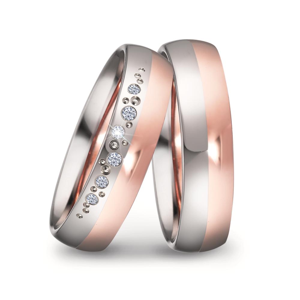 Wedding Ring 18k White Gold, 18k Rose Gold