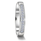 Wedding Ring 18k White Gold Diamond 0.11 ct, 11 Stones, tw-vsi