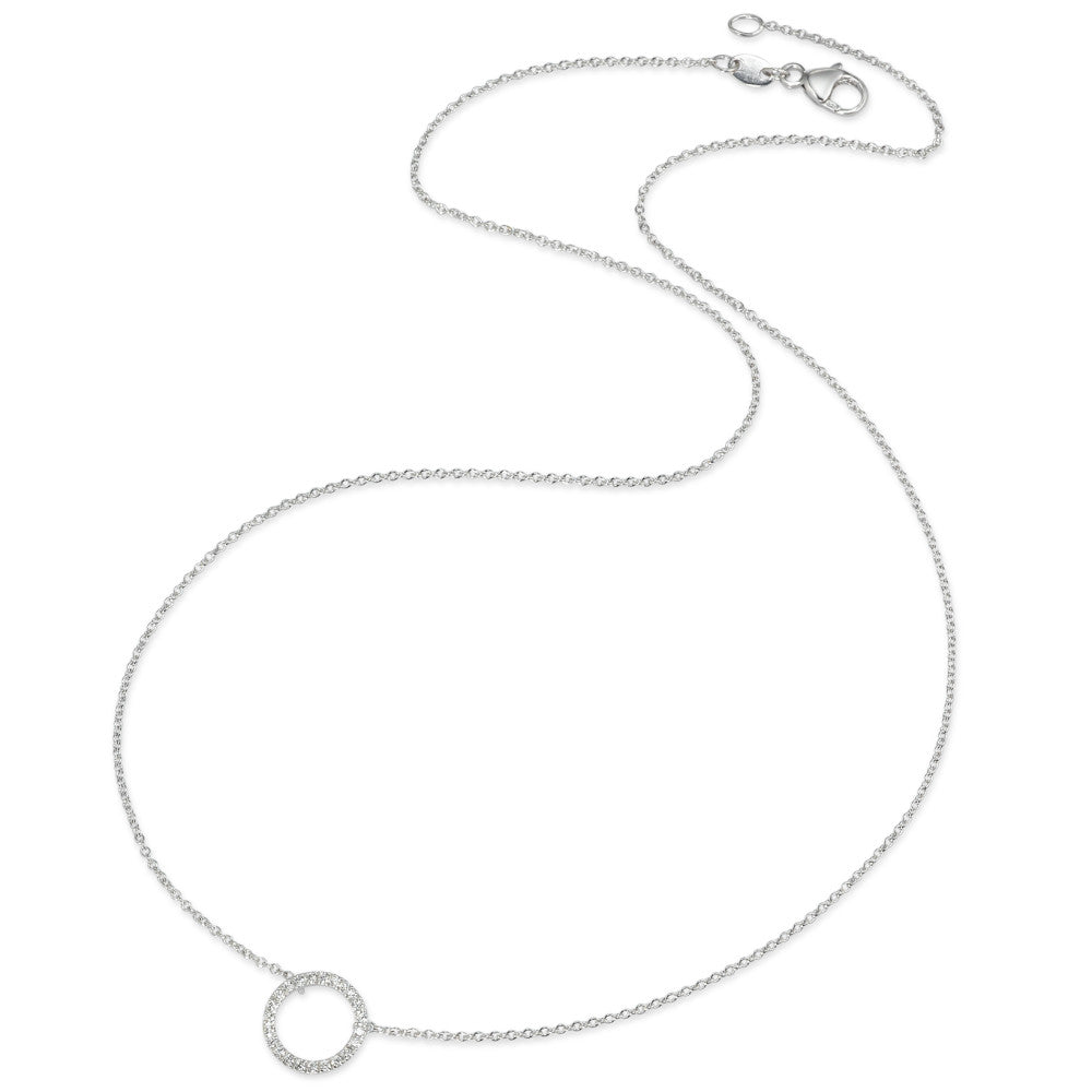 Necklace 18k White Gold Diamond 0.115 ct, w-si 42 cm Ø10 mm