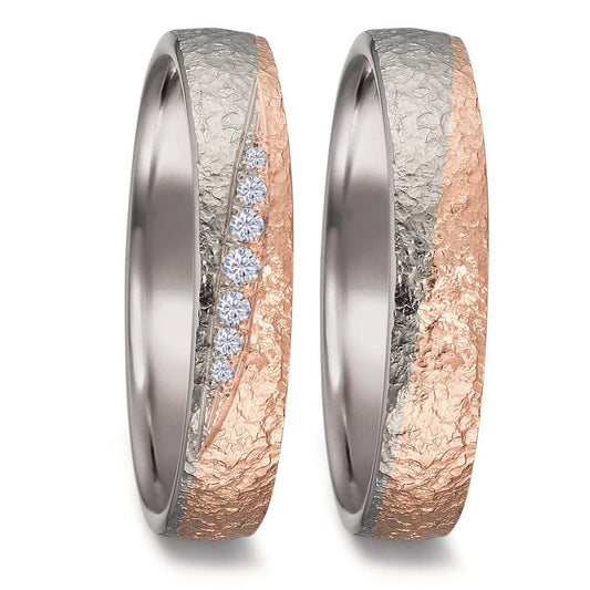 Wedding Ring 18k White Gold, 18k Rose Gold
