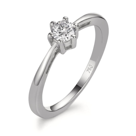 Solitaire ring 18k White Gold Diamond 0.25 ct, w-si