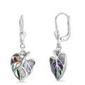 Drop Earrings Silver Abalone Leaf