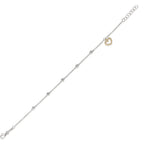Bracelet 18k White Gold, 18k Yellow Gold Zirconia Heart 16.5-18.5 cm