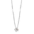 Necklace 18k White Gold Diamond 0.25 ct, w-si 42 cm Ø4 mm