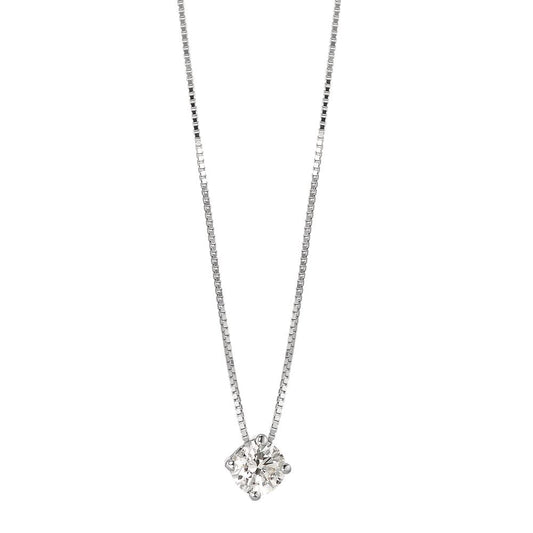Necklace 18k White Gold Diamond 0.25 ct, w-si 42 cm Ø4 mm