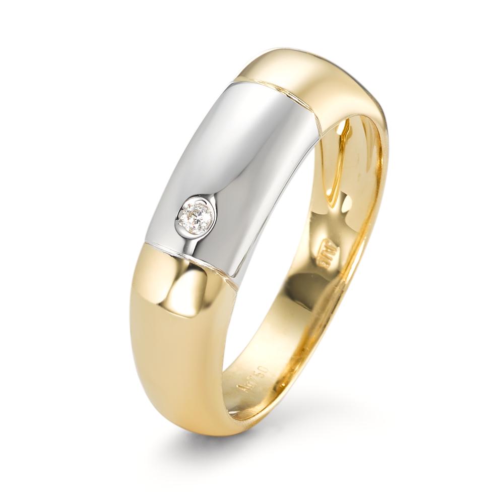 Ring 18k Yellow Gold, 18k White Gold Diamond 0.02 ct, w-si