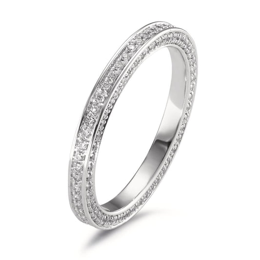 Memory ring 18k White Gold Diamond White, 0.50 ct, 155 Stones, w-si