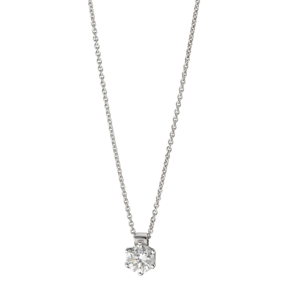 Necklace 14k White Gold Diamond 0.22 ct, w-si 39.5-42 cm