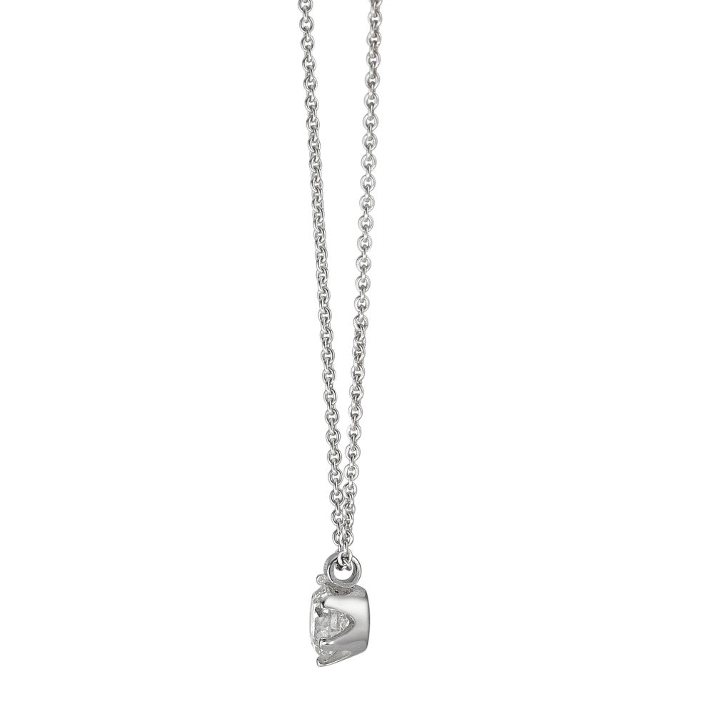Necklace 14k White Gold Diamond 0.22 ct, w-si 39.5-42 cm