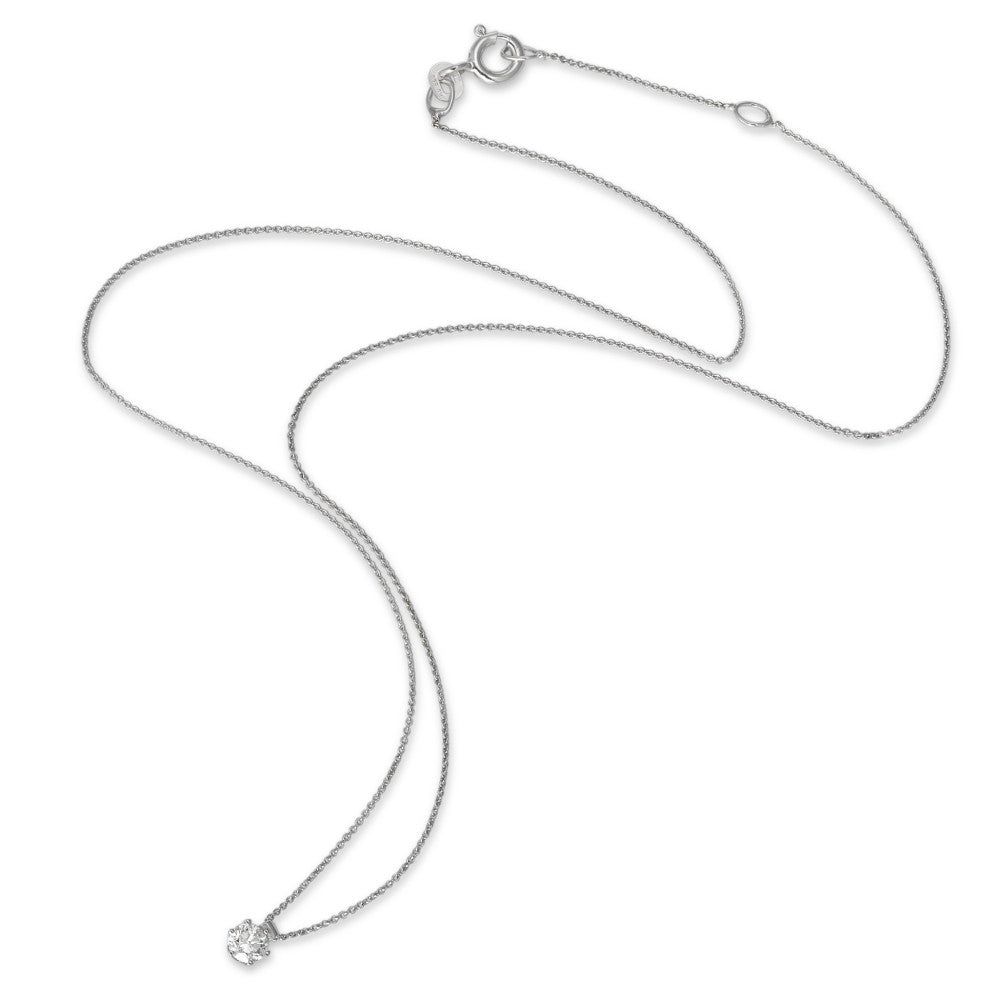 Necklace 14k White Gold Diamond 0.22 ct, w-si 39.5-42 cm