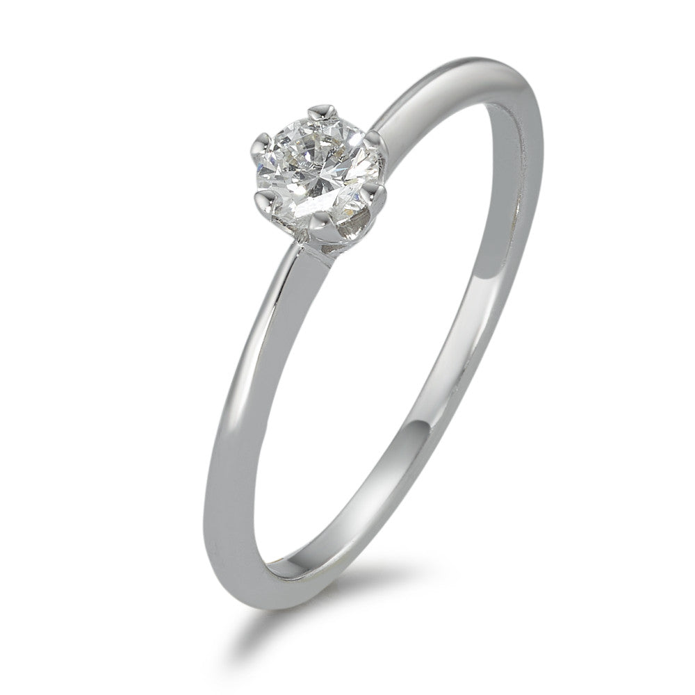 Solitaire ring 14k White Gold Diamond 0.20 ct, w-si