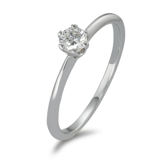 Solitaire ring 14k White Gold Diamond 0.20 ct, w-si