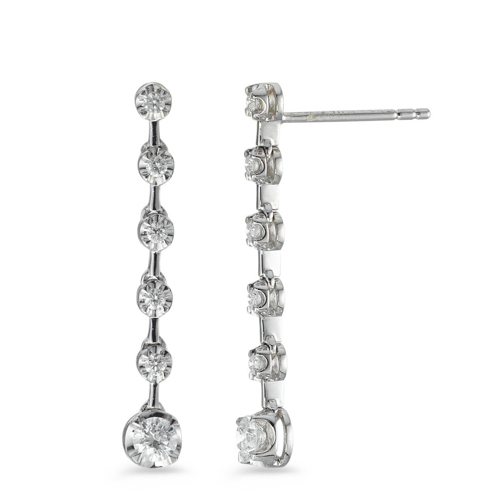 Drop Earrings 18k White Gold Diamond 0.49 ct, 12 Stones, w-si