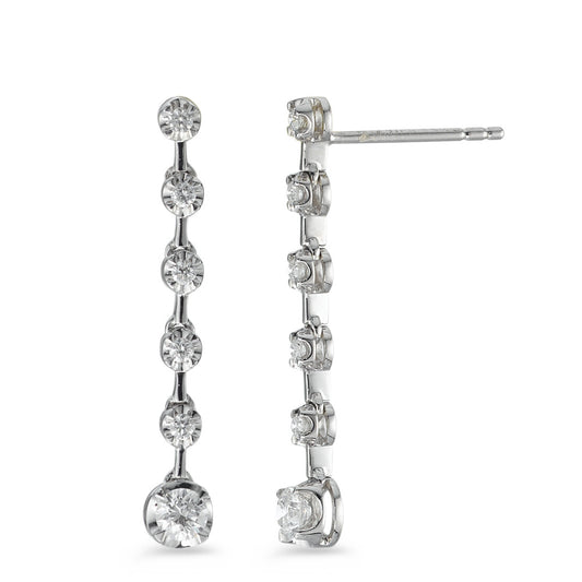 Drop Earrings 18k White Gold Diamond 0.49 ct, 12 Stones, w-si
