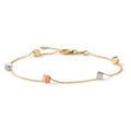 Bracelet 14k Yellow Gold, 14k White Gold, 14k Red Gold Tricolor Ø4 mm