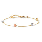 Bracelet 14k Yellow Gold, 14k White Gold, 14k Red Gold Tricolor Ø4 mm